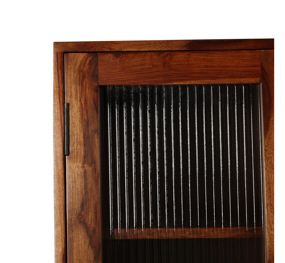Solid Wood Storage Cabinet: Tall Multi-Shelf Cupboard with Drawers