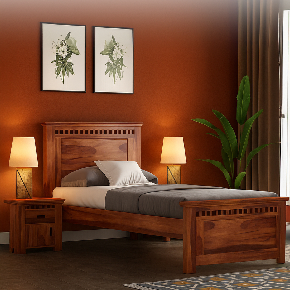 Heritage Oak Slotted Single Bed