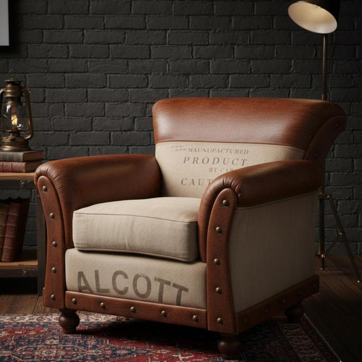 The Alcott Industrial Club Sofa