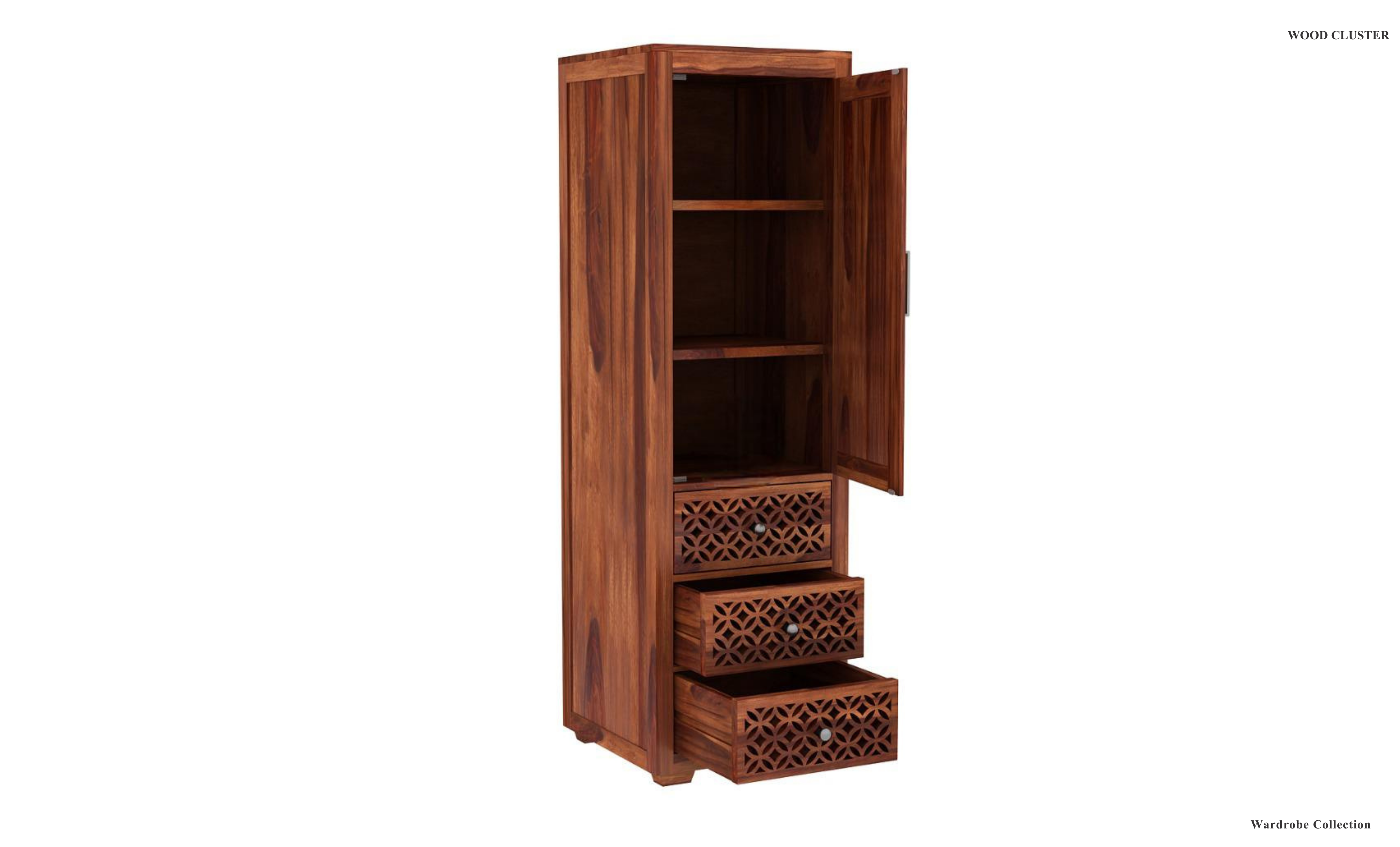 The Lattice-Front Single-Door Wardrobe