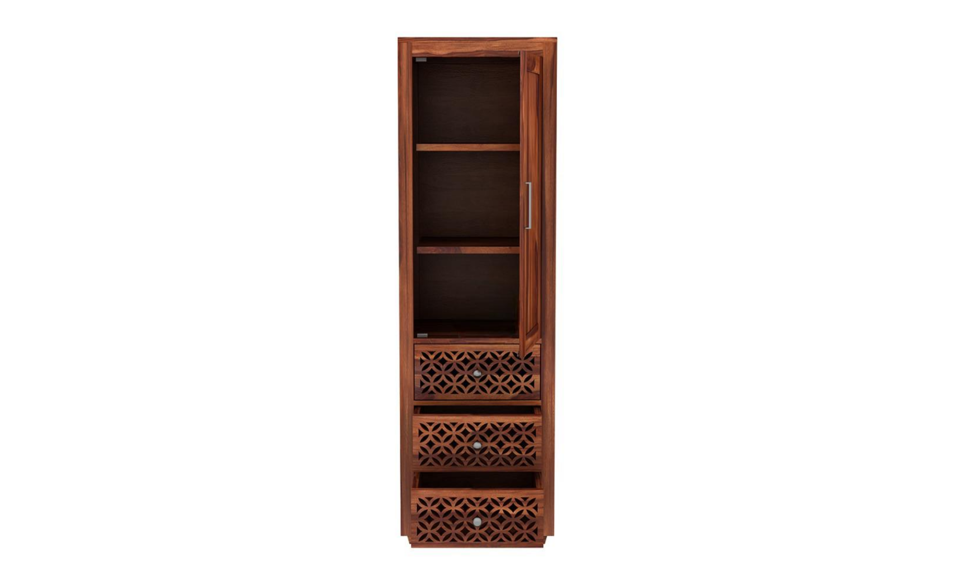 The Lattice-Front Single-Door Wardrobe