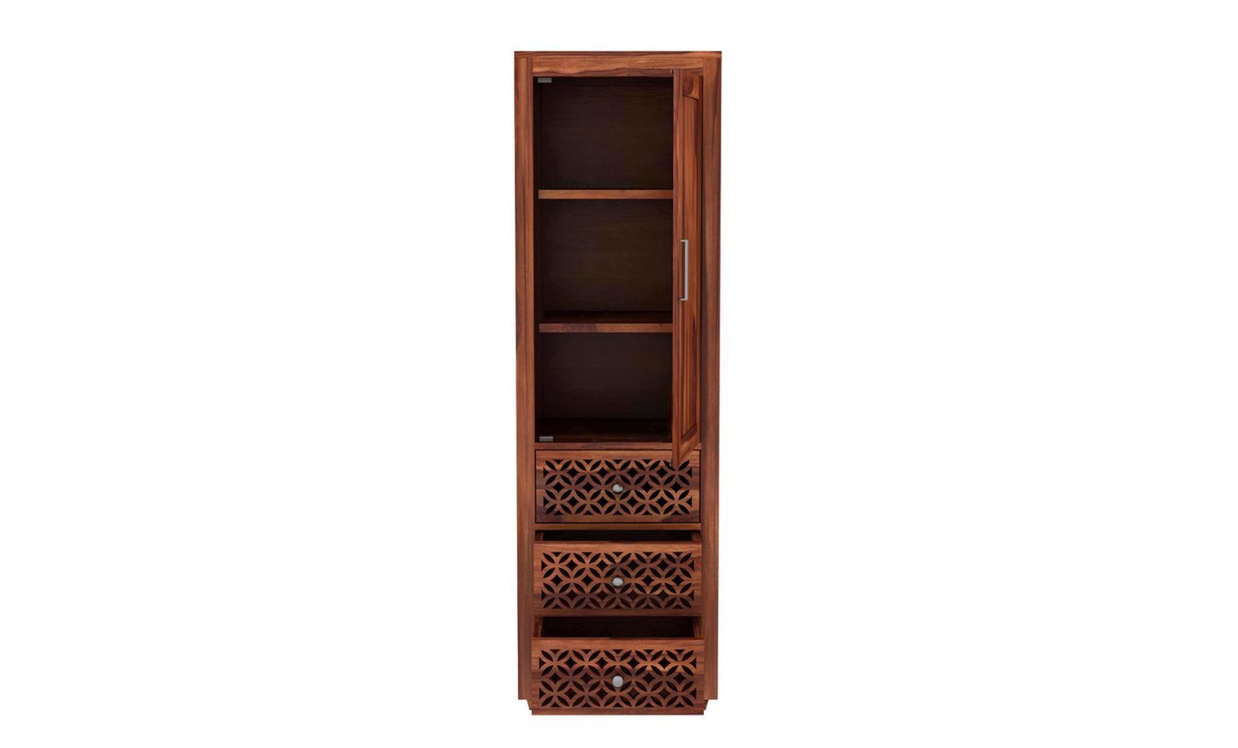 The Lattice-Front Single-Door Wardrobe