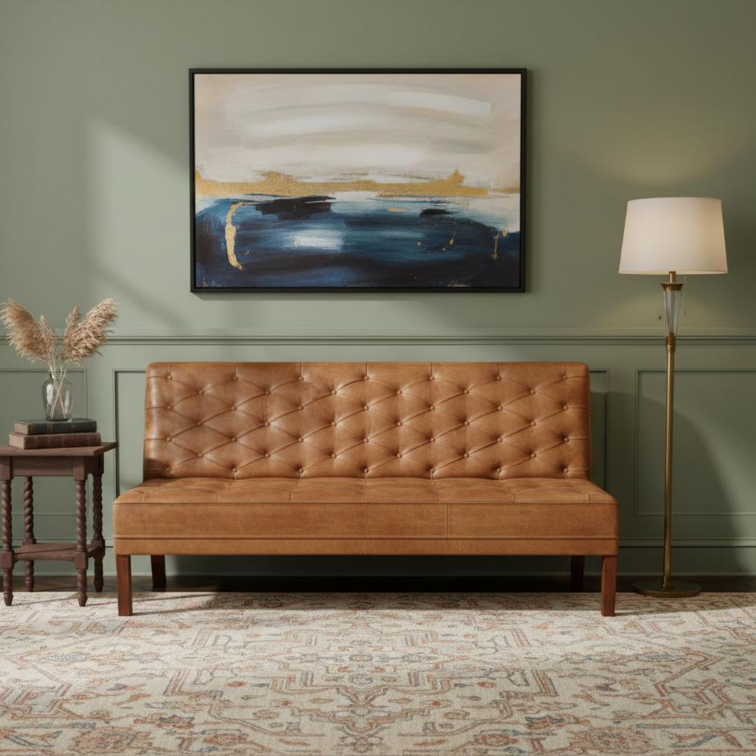 The Saffron Quilted Settee