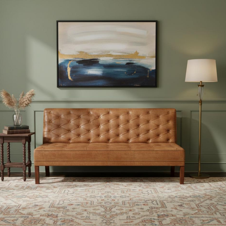 The Saffron Quilted Settee
