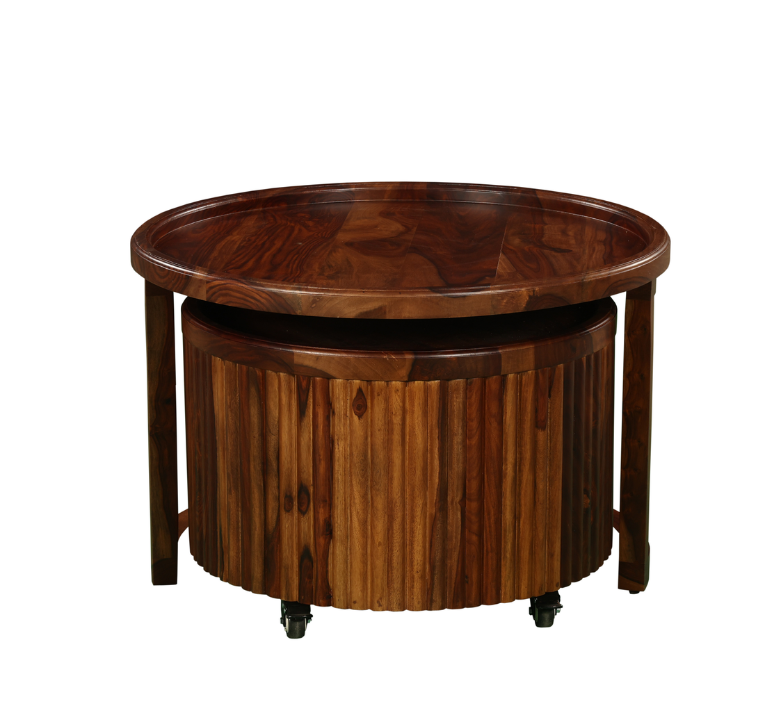 Walnut Orbit Coffee Table: A Sculptural Blend of Function & Form
