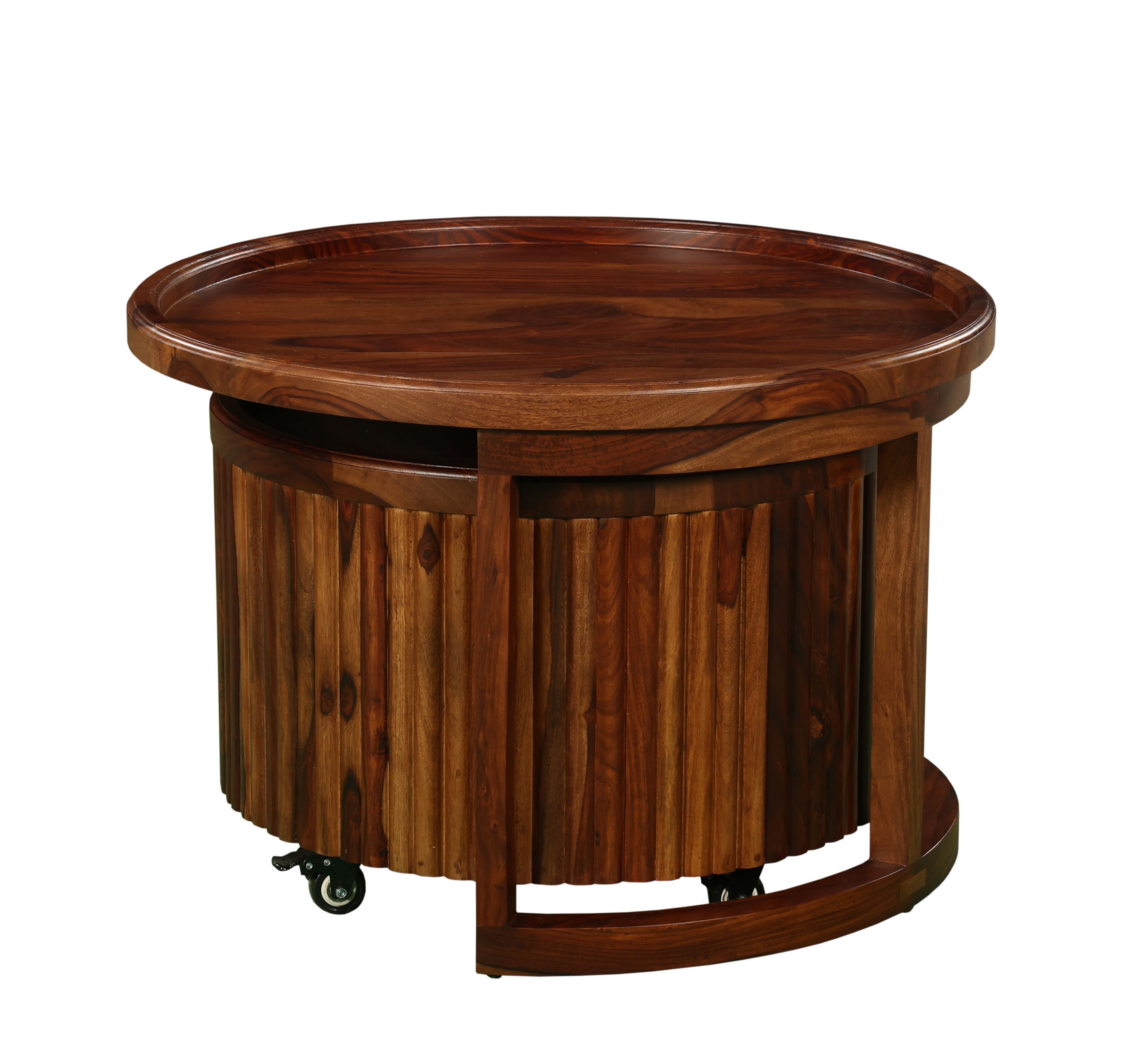 Walnut Orbit Coffee Table: A Sculptural Blend of Function & Form