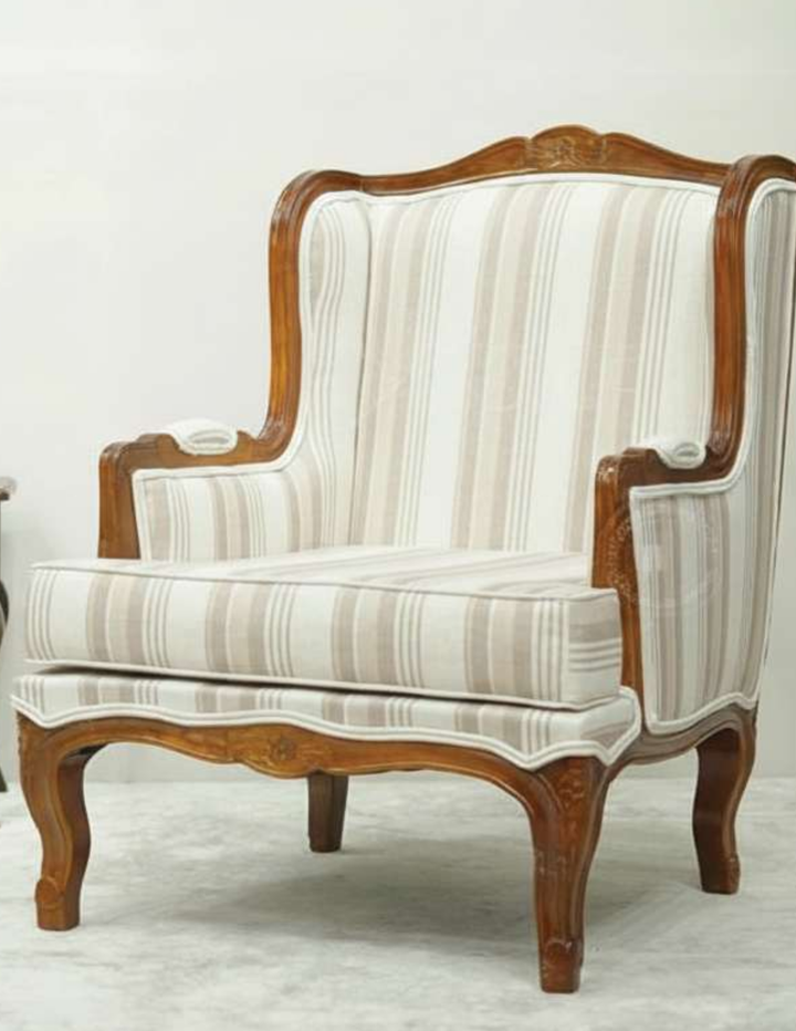 The Provincial Striped Wingback Chair