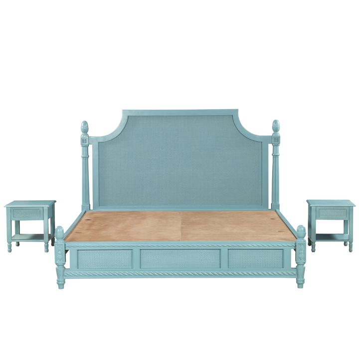 Azure Royale Bed: A Timeless Blend of Elegance & Soft Hues