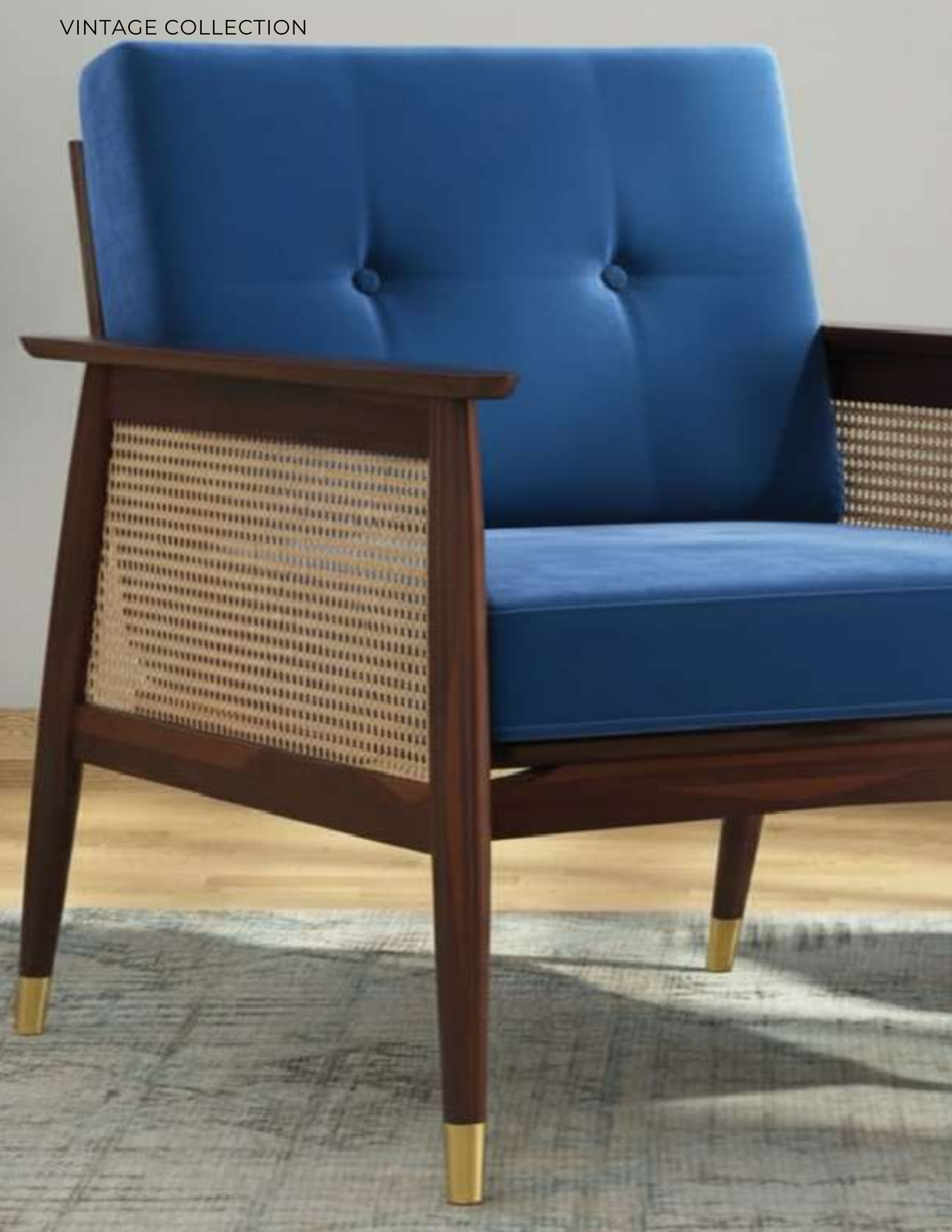 The Azure Cane-Sided Lounge Chair