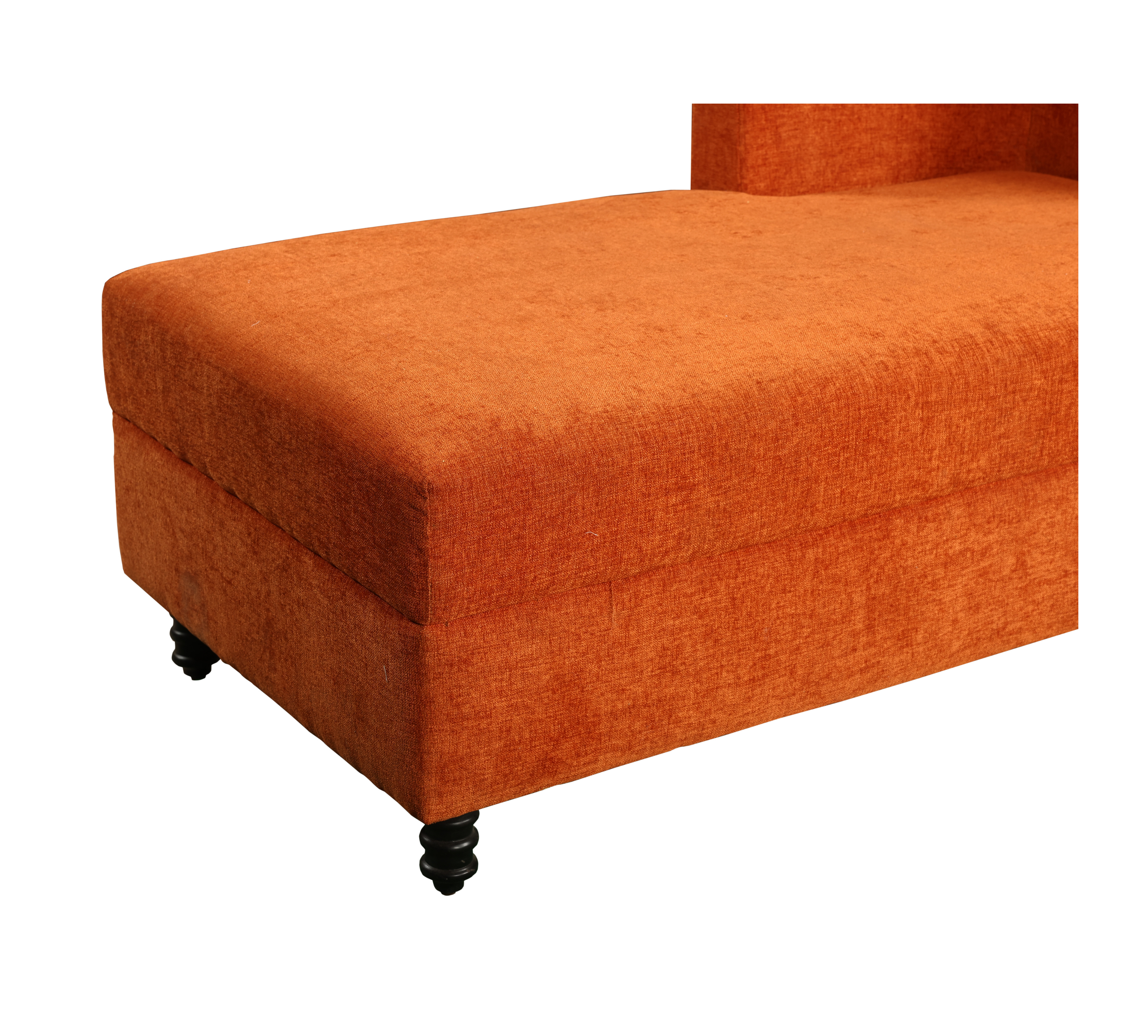 Orange Upholstered Chaise Lounge Sofa: Single-Side Relaxation Seating