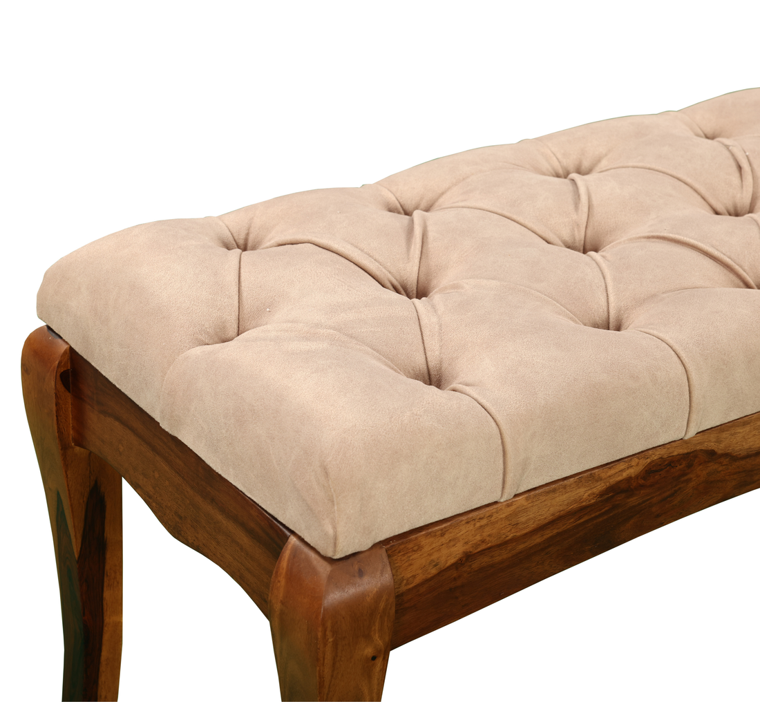 Ivory Crest Upholstered Sidetable: A Graceful Blend of Comfort & Craft