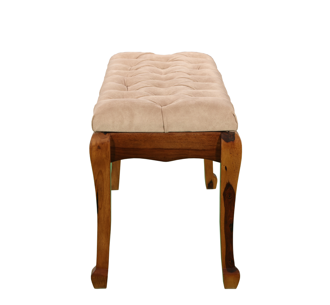 Ivory Crest Upholstered Sidetable: A Graceful Blend of Comfort & Craft