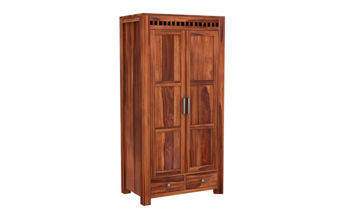 The Garrison Honey-Finish Double-Door Wardrobe