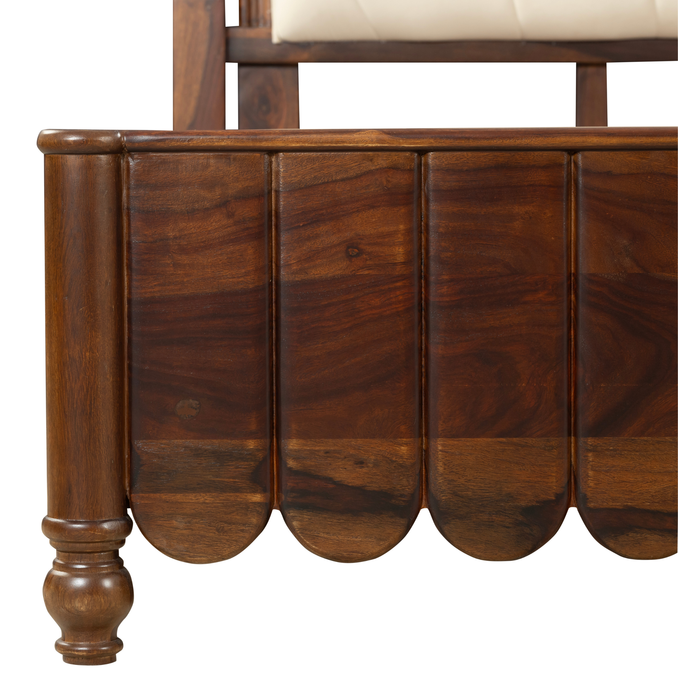 Heritage Crest Bedframe: A Classic Revival in Wood & Upholstery