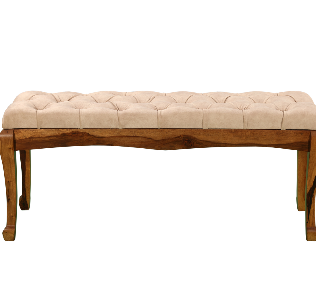 Ivory Crest Upholstered Sidetable: A Graceful Blend of Comfort & Craft