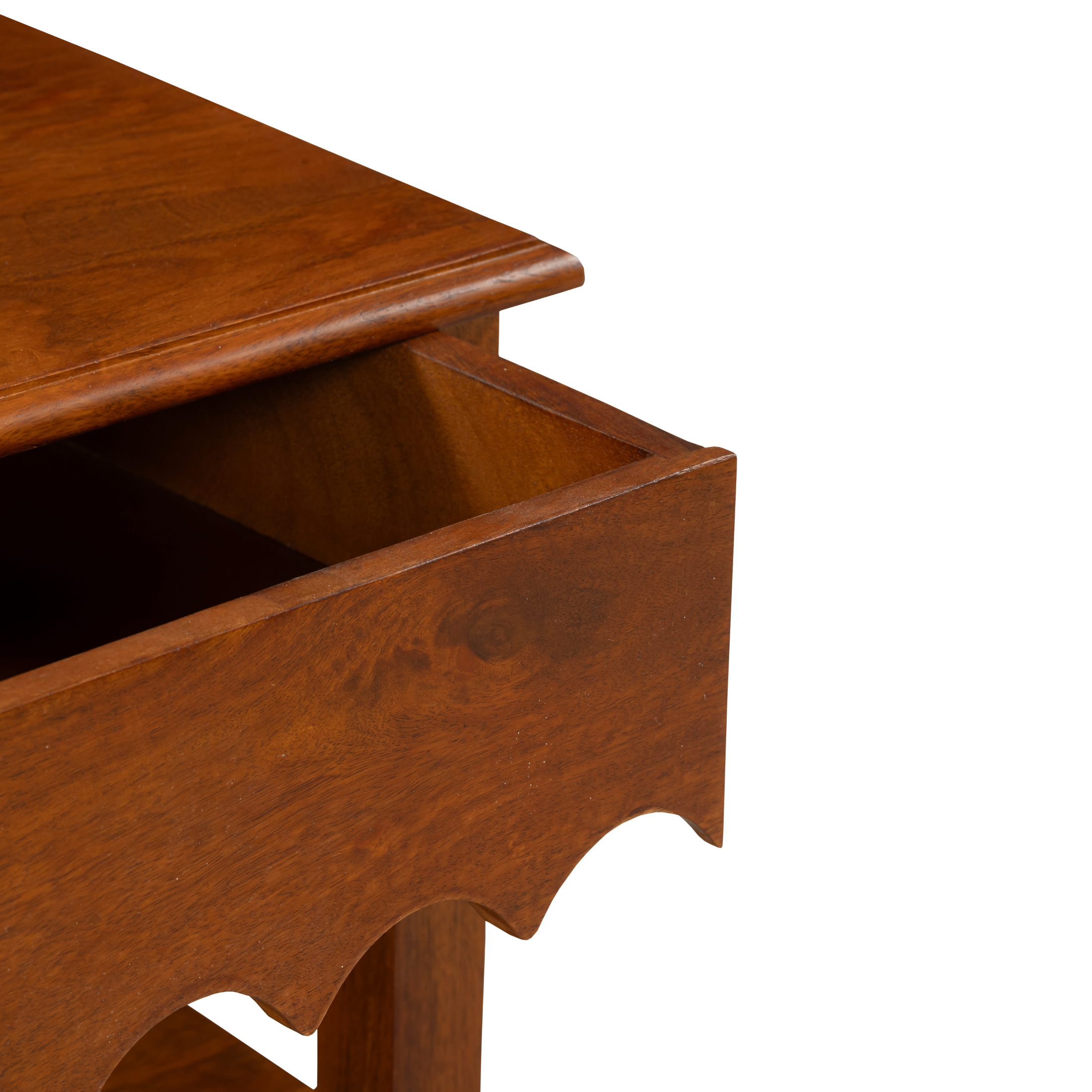 Scallop Edge Nightstand: A Warm Blend of Simplicity & Subtle Charm