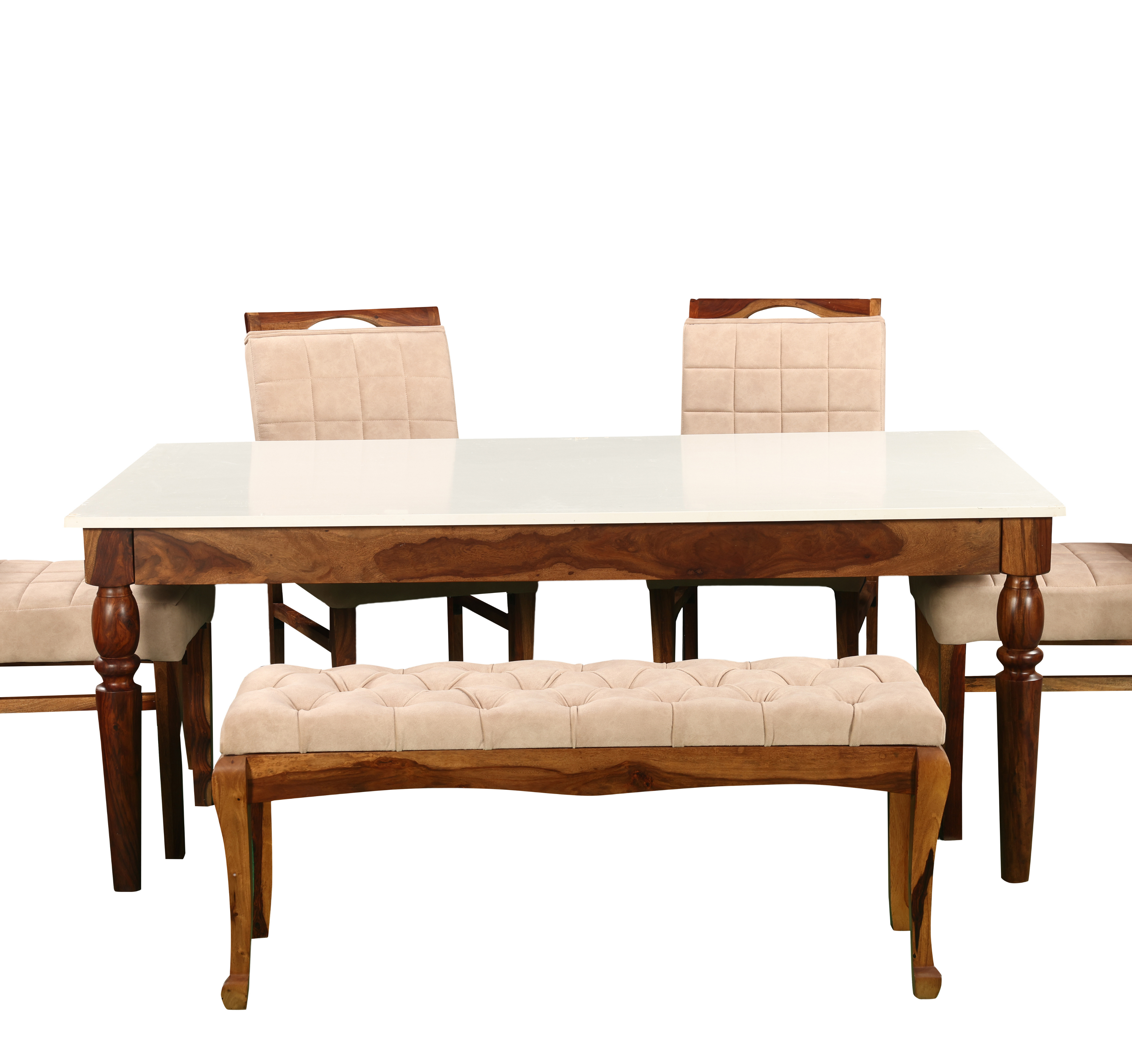 Ivory Crest Dining Set: A Harmonious Blend of Comfort & Craft