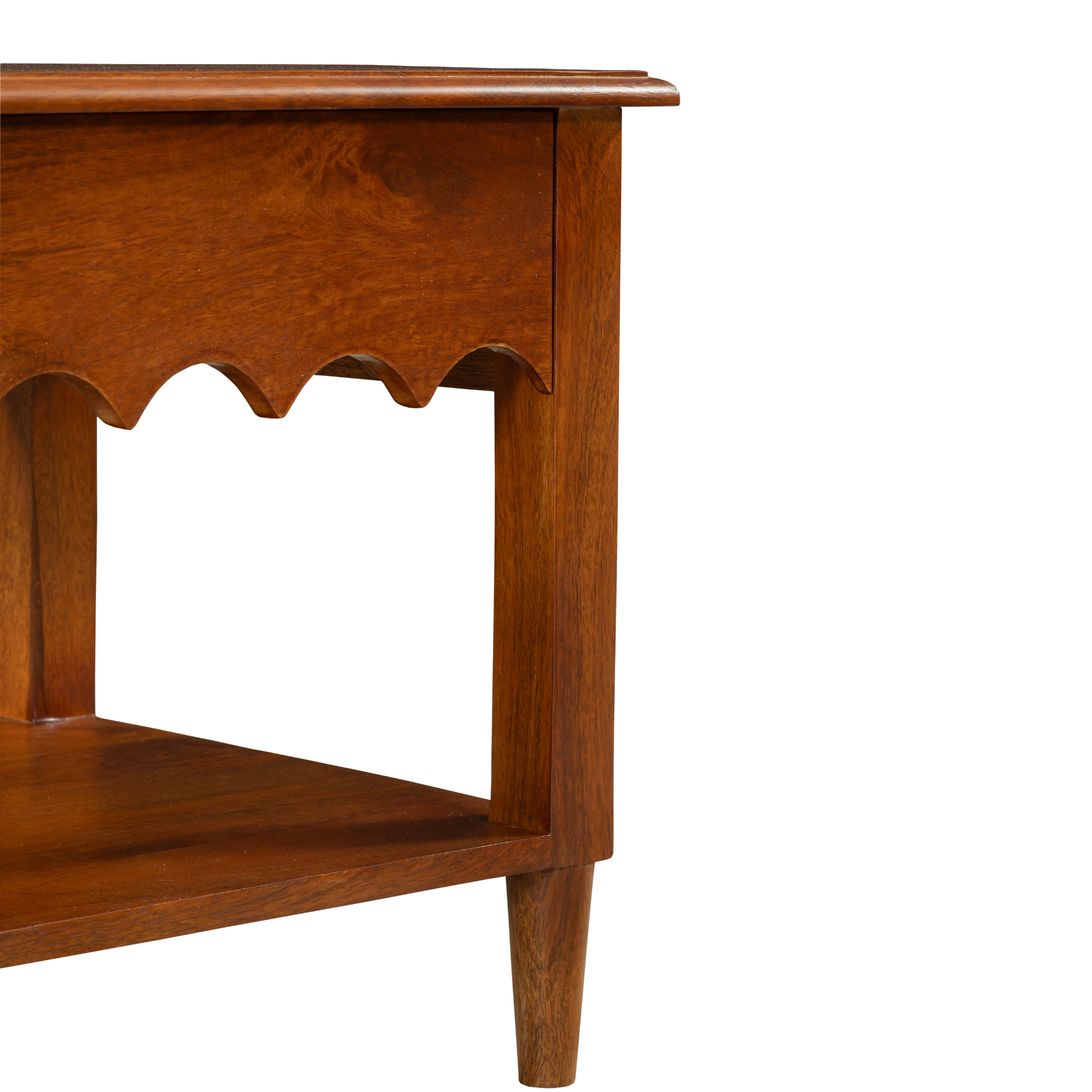 Scallop Edge Nightstand: A Warm Blend of Simplicity & Subtle Charm