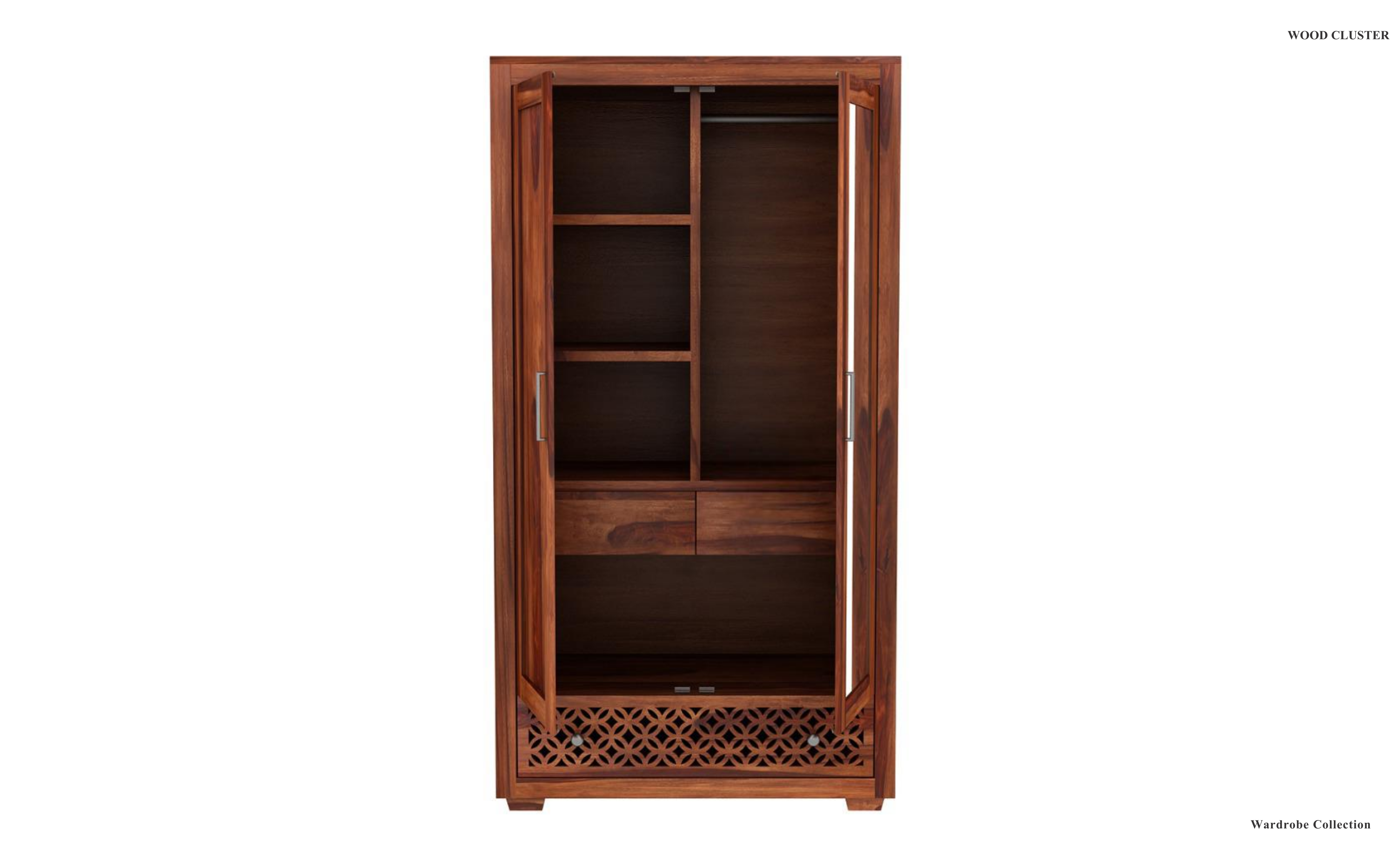 The Garrison Lattice-Drawer Wardrobe with Mirror