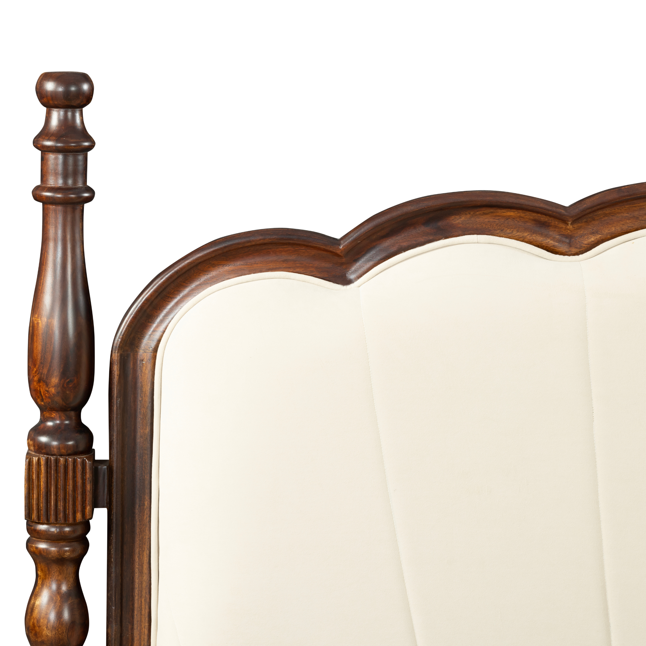 Heritage Crest Bedframe: A Classic Revival in Wood & Upholstery