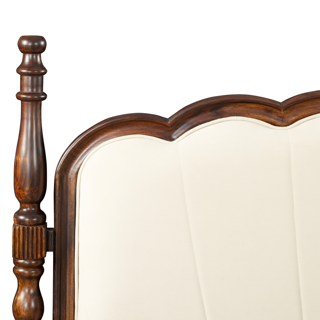 Heritage Crest Bedframe: A Classic Revival in Wood & Upholstery