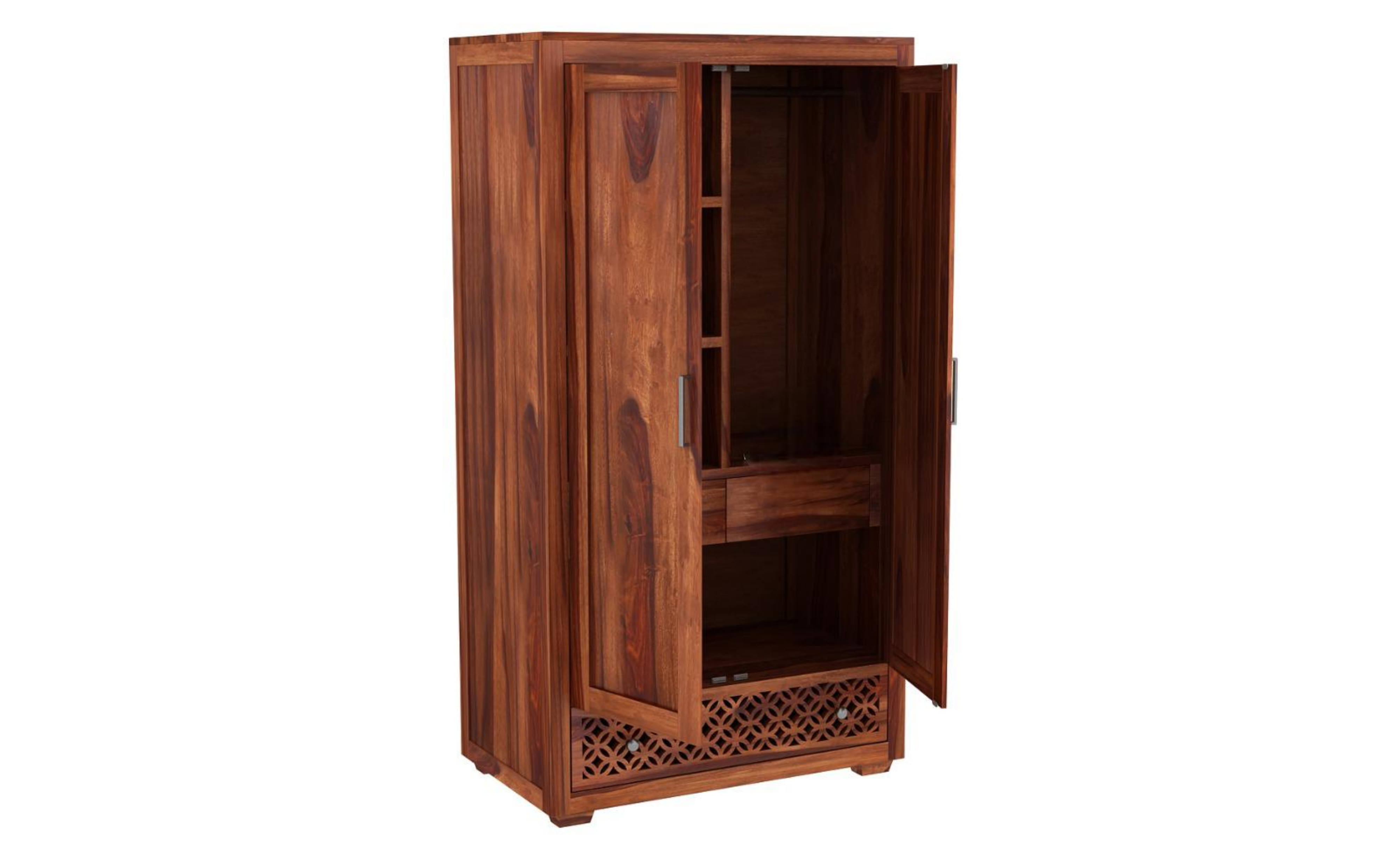 The Garrison Lattice-Drawer Wardrobe with Mirror