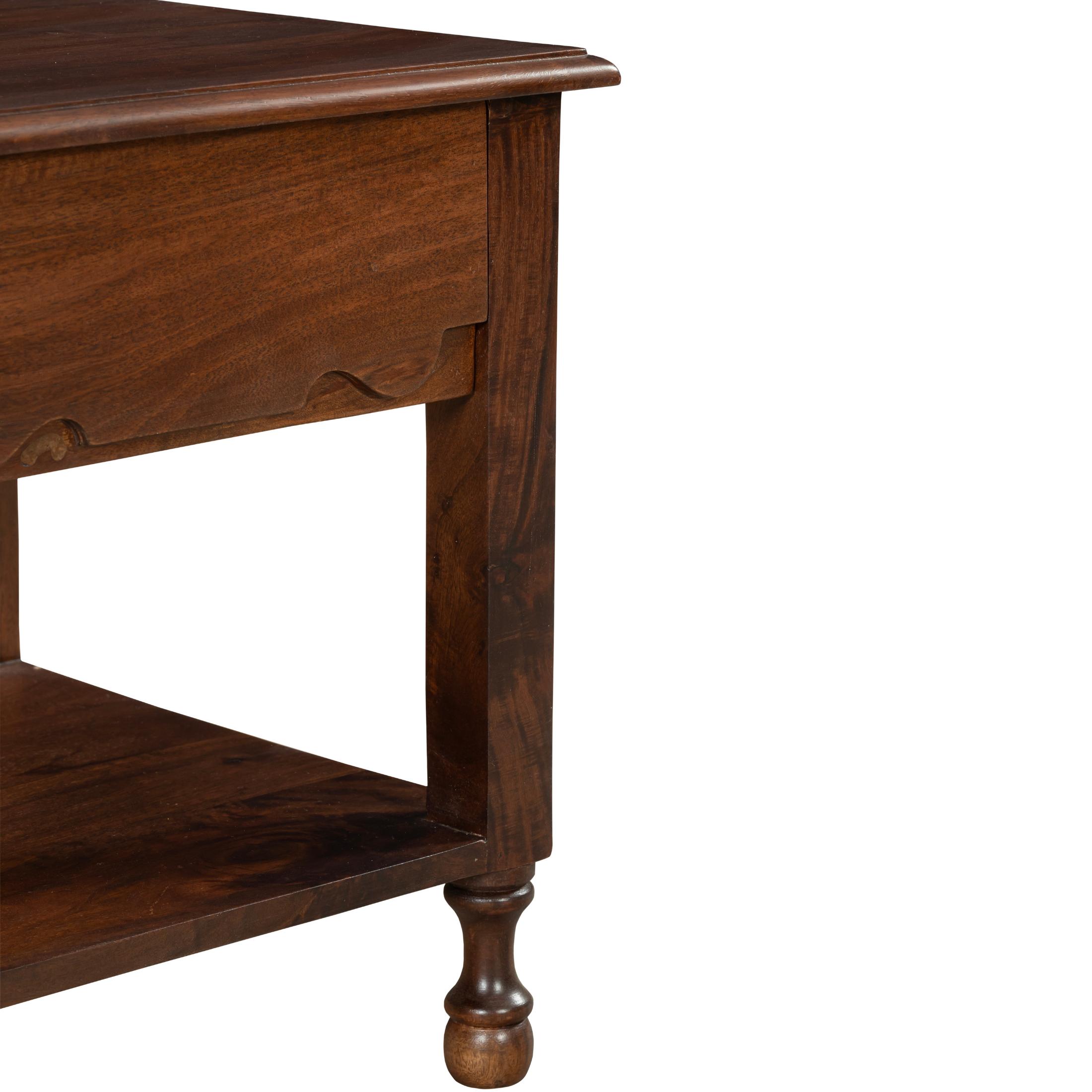 Walnut Crest Nightstand: A Classic Fusion of Warmth & Subtle Detailing