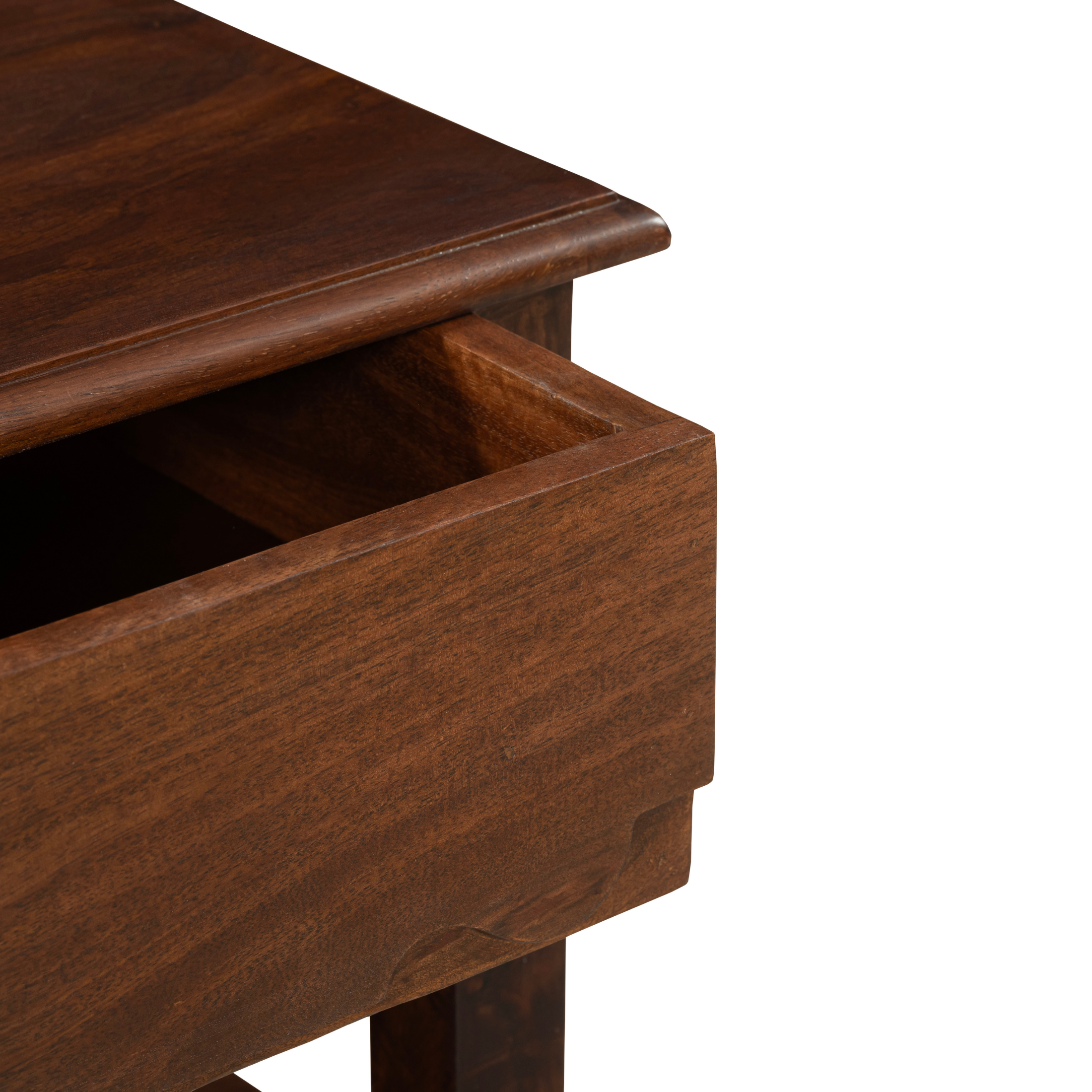 Walnut Crest Nightstand: A Classic Fusion of Warmth & Subtle Detailing