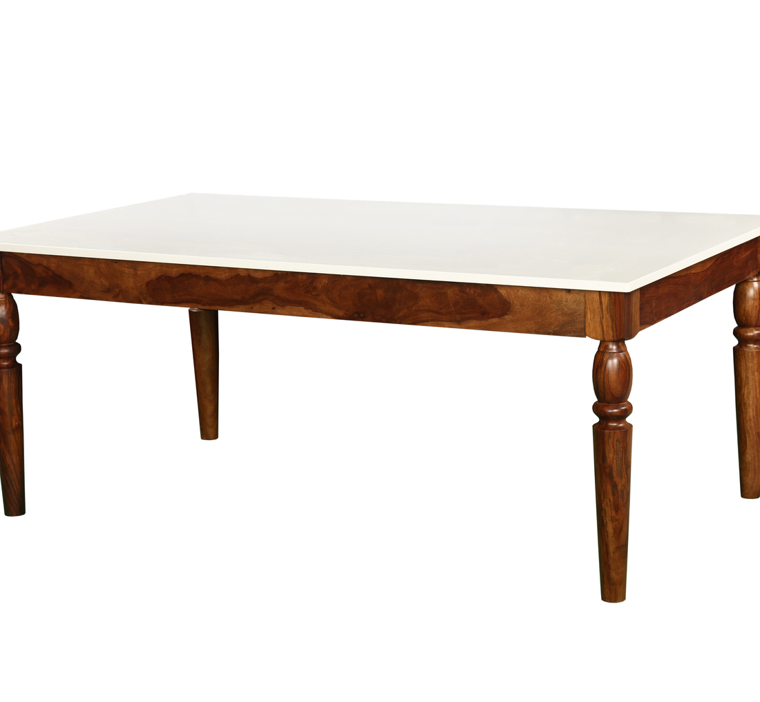 Ivory Crest Coffee Table: A Refined Balance of Contrast & Craft
