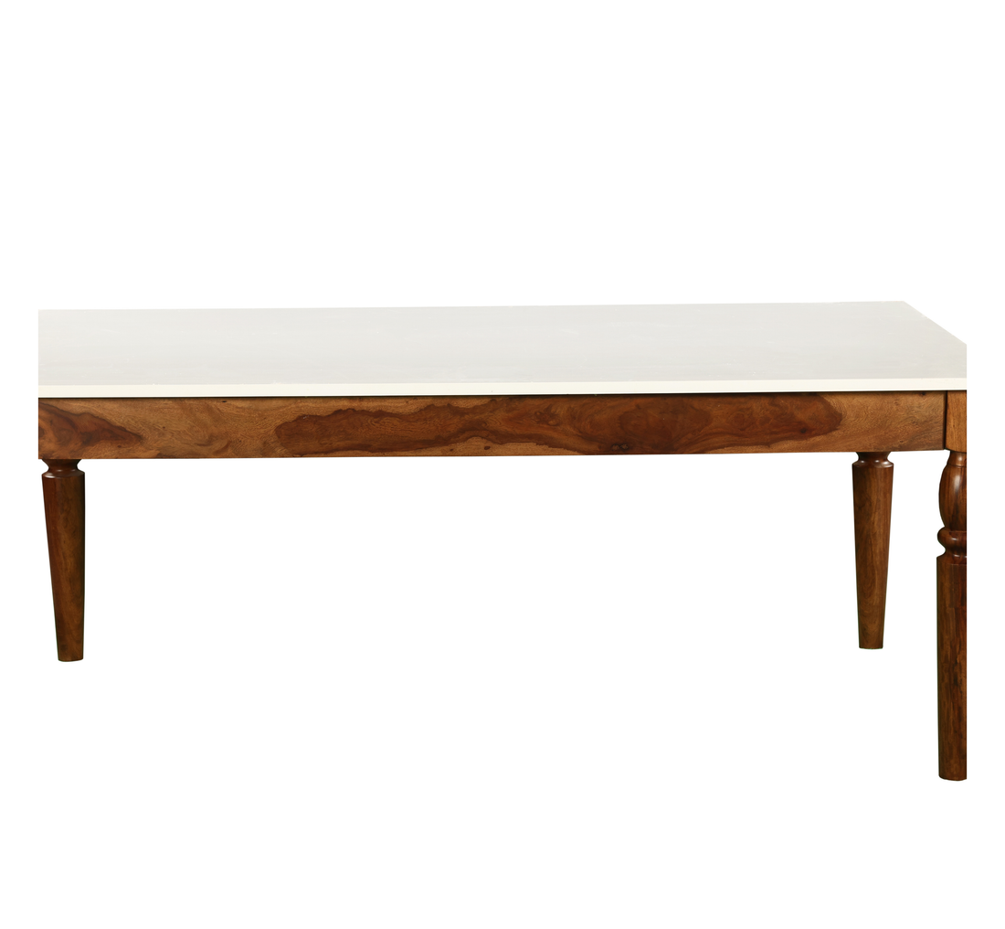 Ivory Crest Coffee Table: A Refined Balance of Contrast & Craft