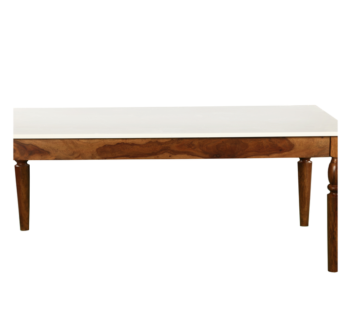 Ivory Crest Coffee Table: A Refined Balance of Contrast & Craft
