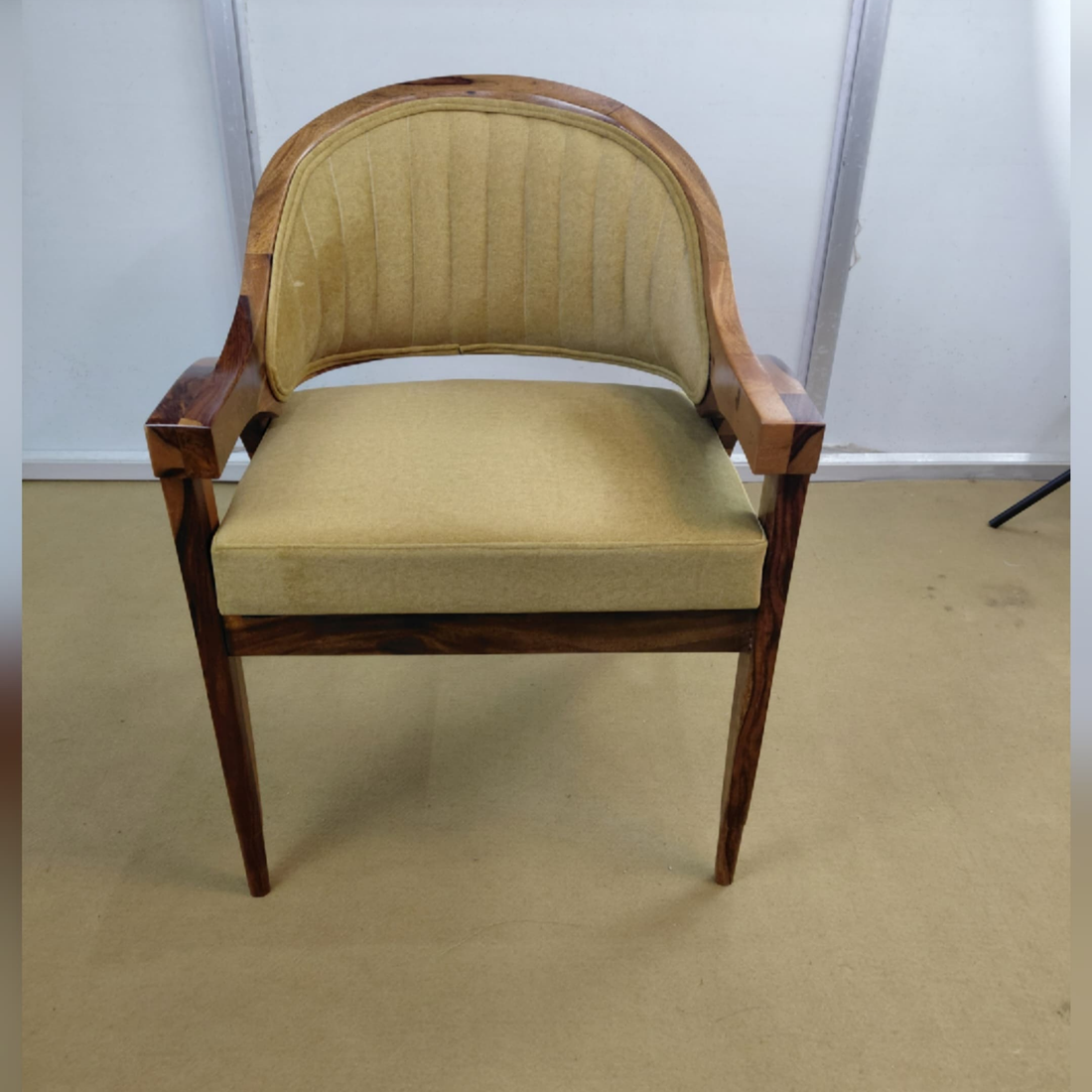 Modern Solid Wood Single Bed with Upholstered Headrest