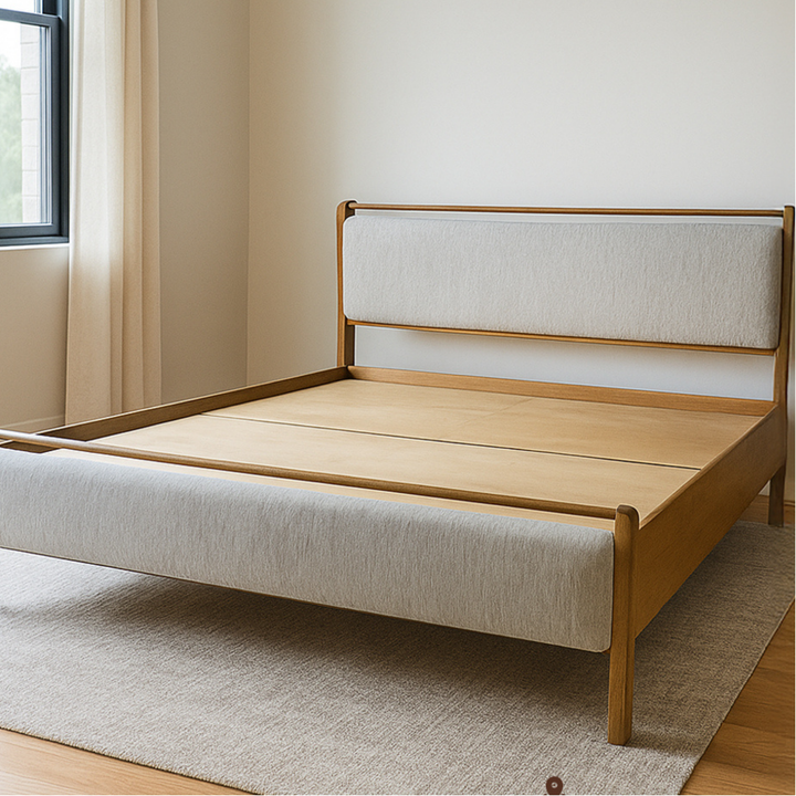 Artisanal Teak Horizontal Slat Bed