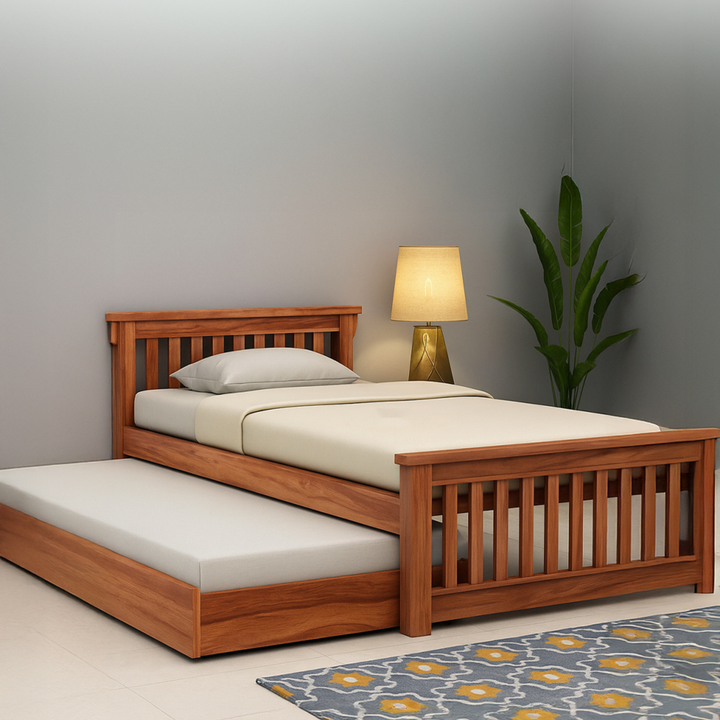Modern Trundle bed with Pull-Out Guest Unit