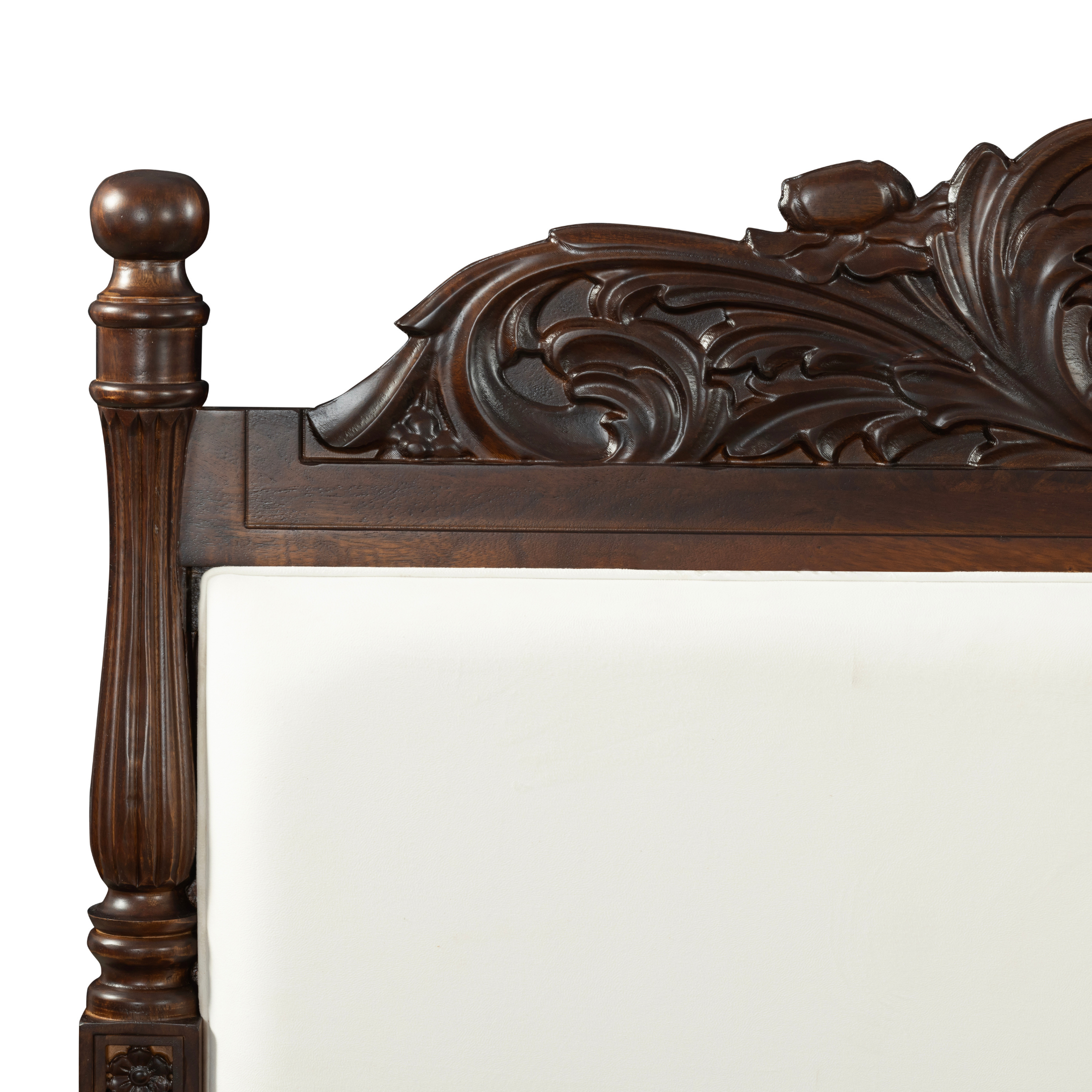 Imperial Shellwood Bedframe: A Regal Harmony of Carving & Comfort