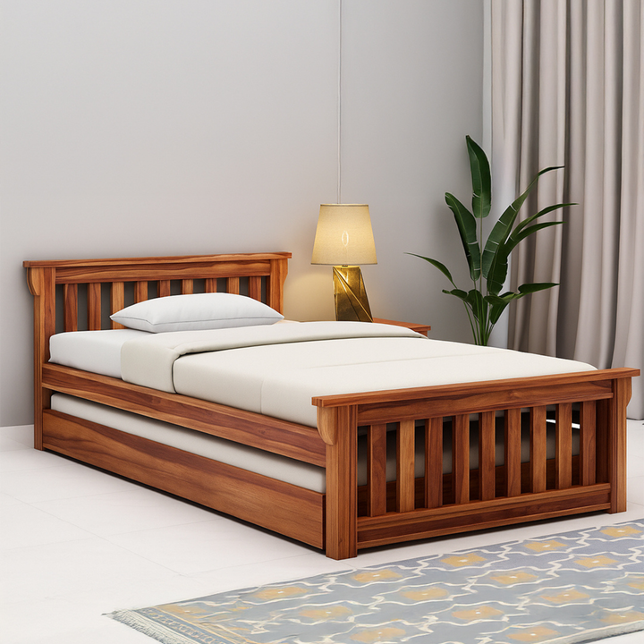 Modern Trundle bed with Pull-Out Guest Unit