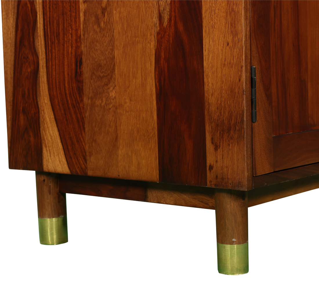 Solid Wood Storage Cabinet: Tall Multi-Shelf Cupboard with Drawers