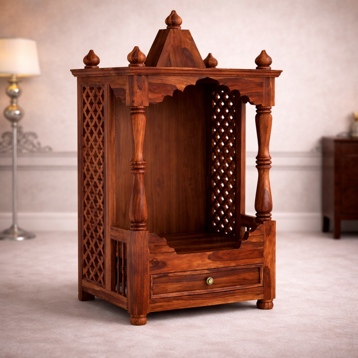 The Artisan Lattice-Grip Wall Mandir