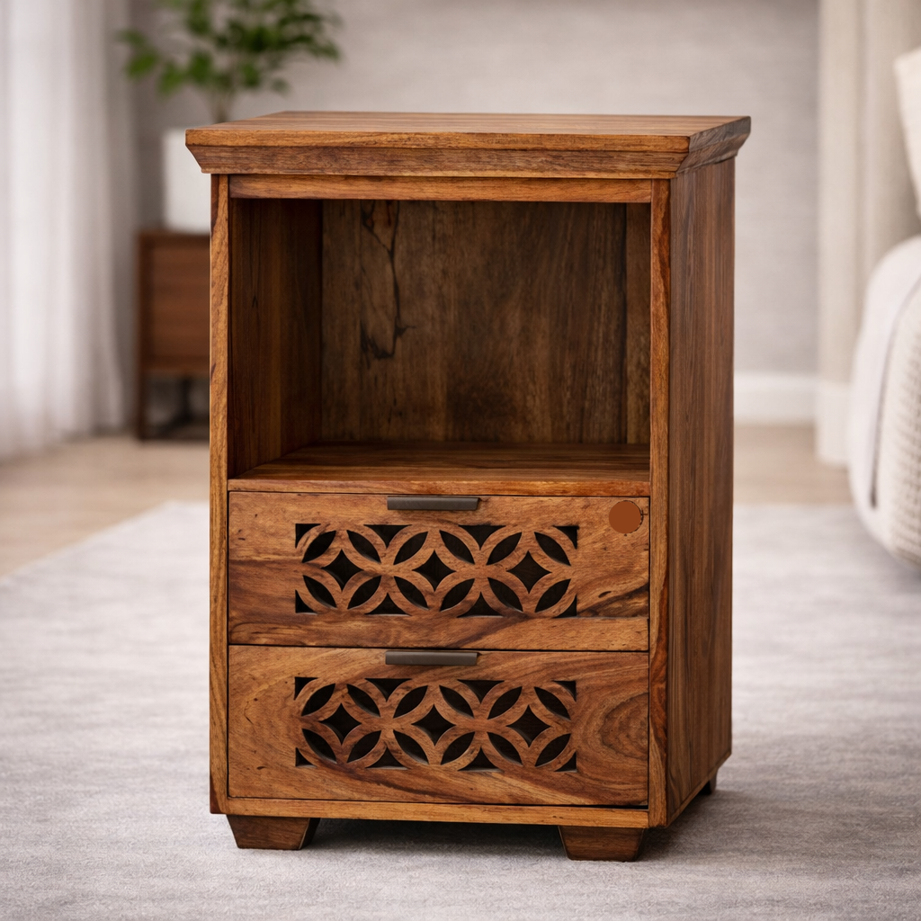 The Artisan Lattice-Front Bedside