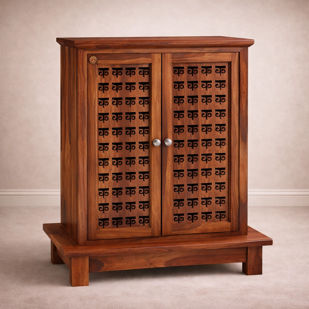 The Artisan Lattice-Door Prayer Cabinet