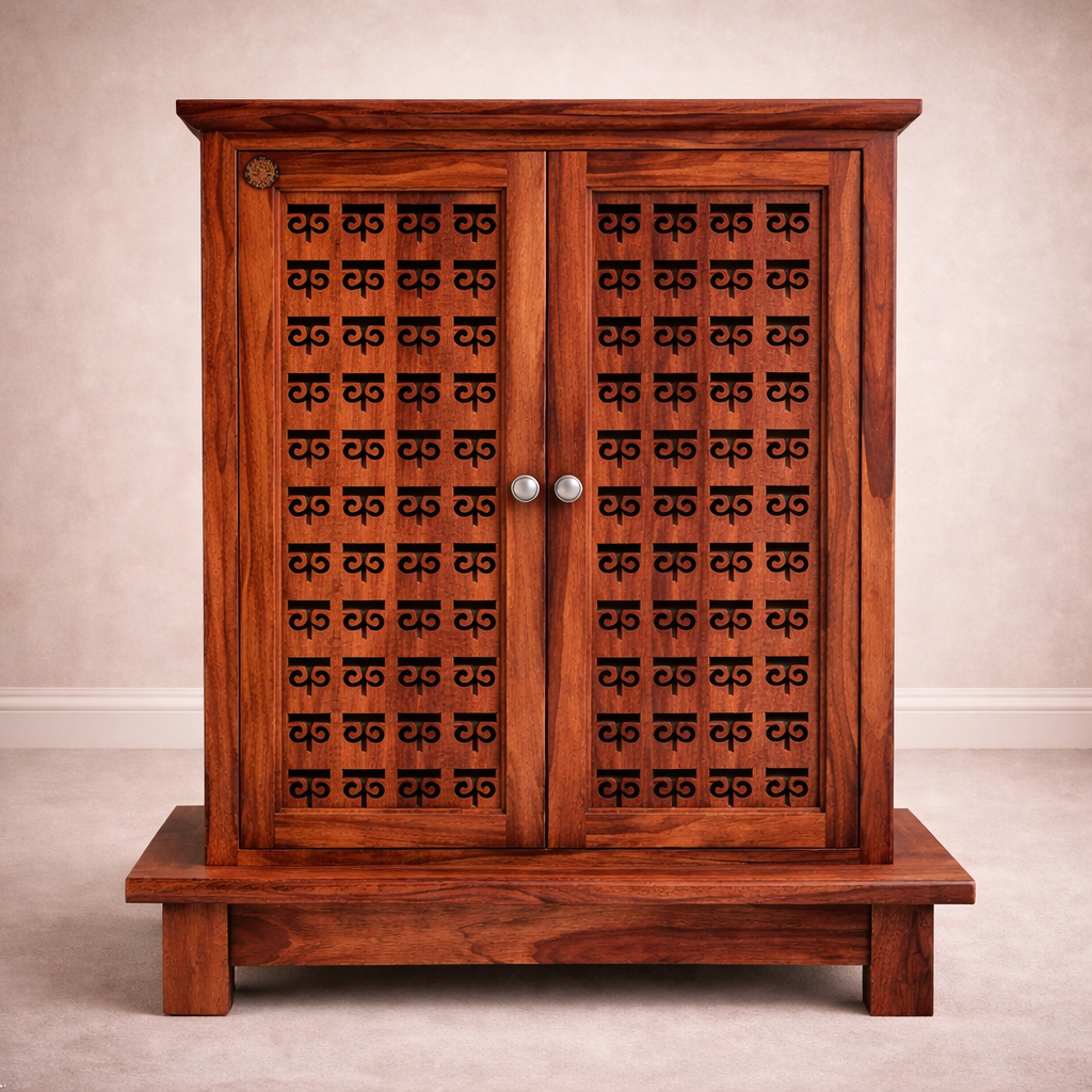 The Artisan Lattice-Door Prayer Cabinet