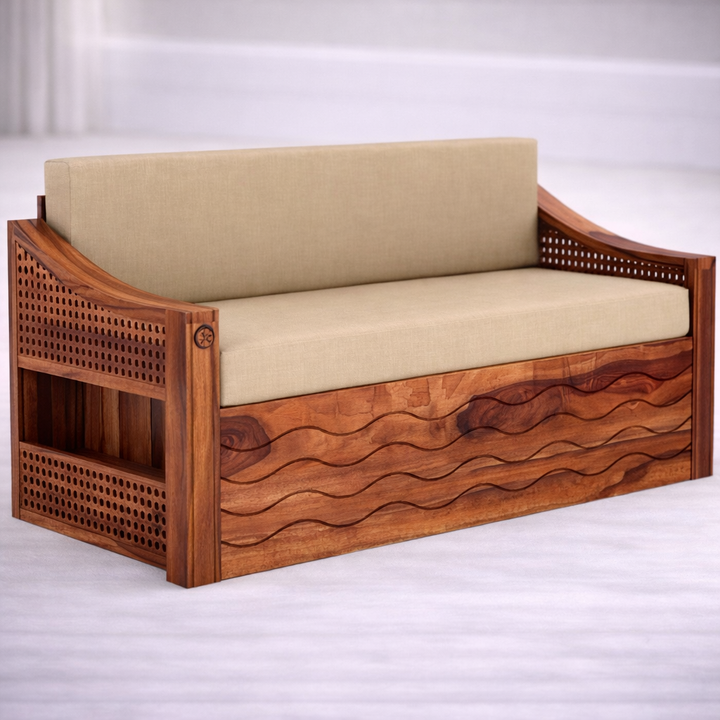The Artisan Wave-Carved Sofa Bed