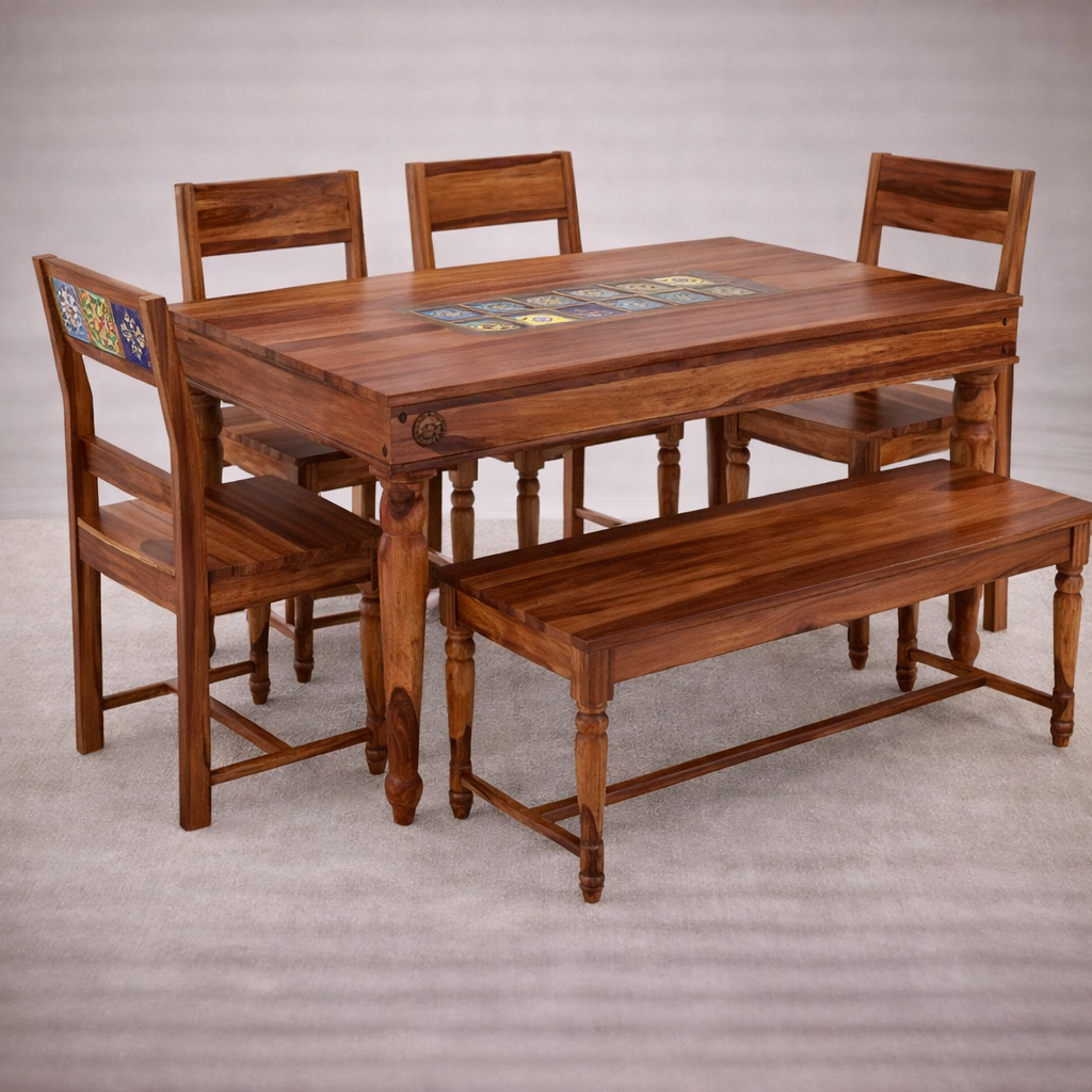 The Artisan Mosaic Bench Chair Dining Suite