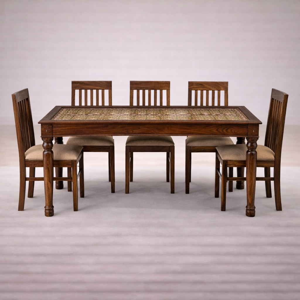 The Artisan Mosaic Tile-Inlay Dining Suite