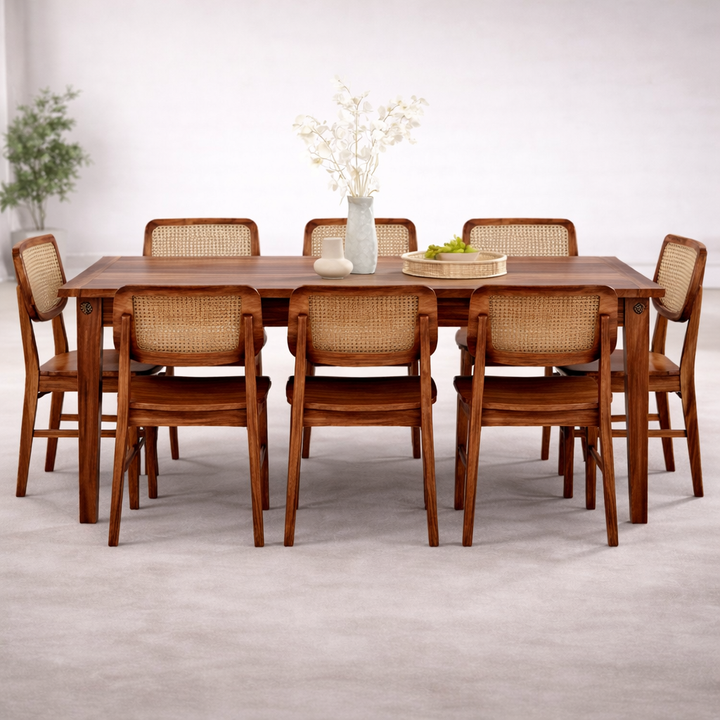 Frond 6 Seater Cushioned Dining Table Set