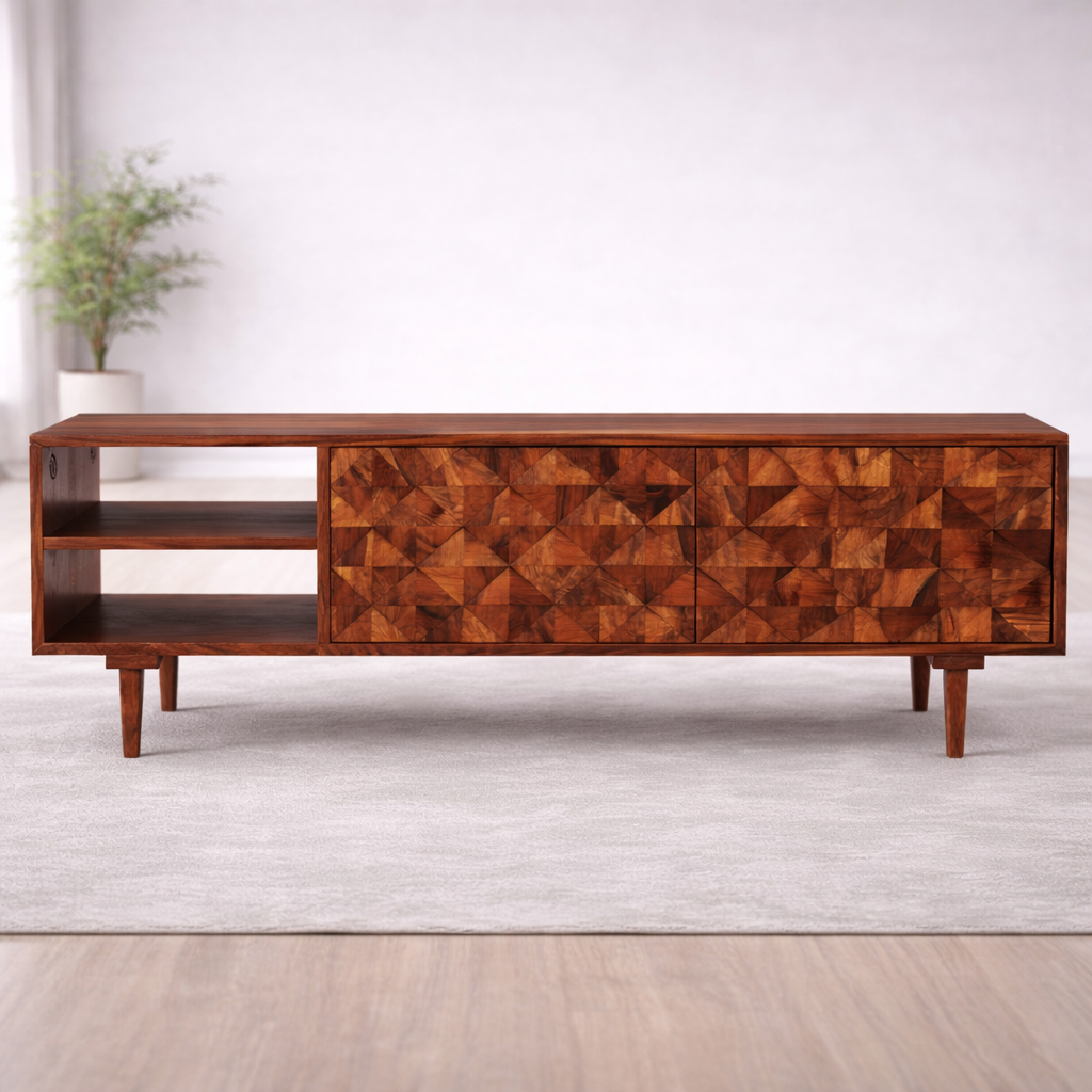 The Artisan Diamond-Textured Media Console