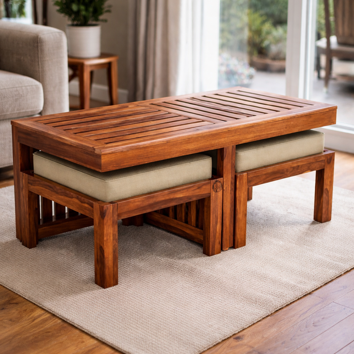 The Artisan Slatted Nested Coffee Table