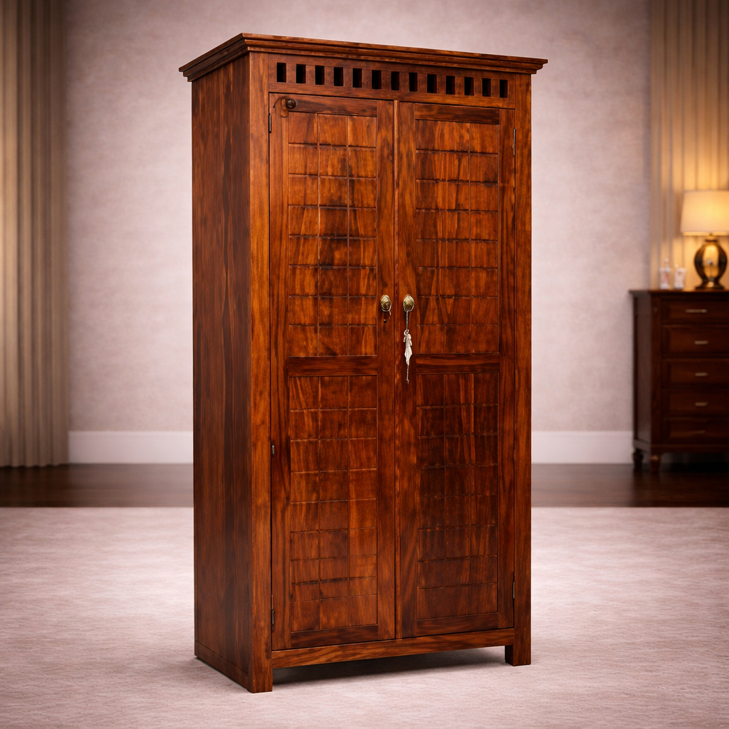 The Artisan Grid-Carved Wardrobe