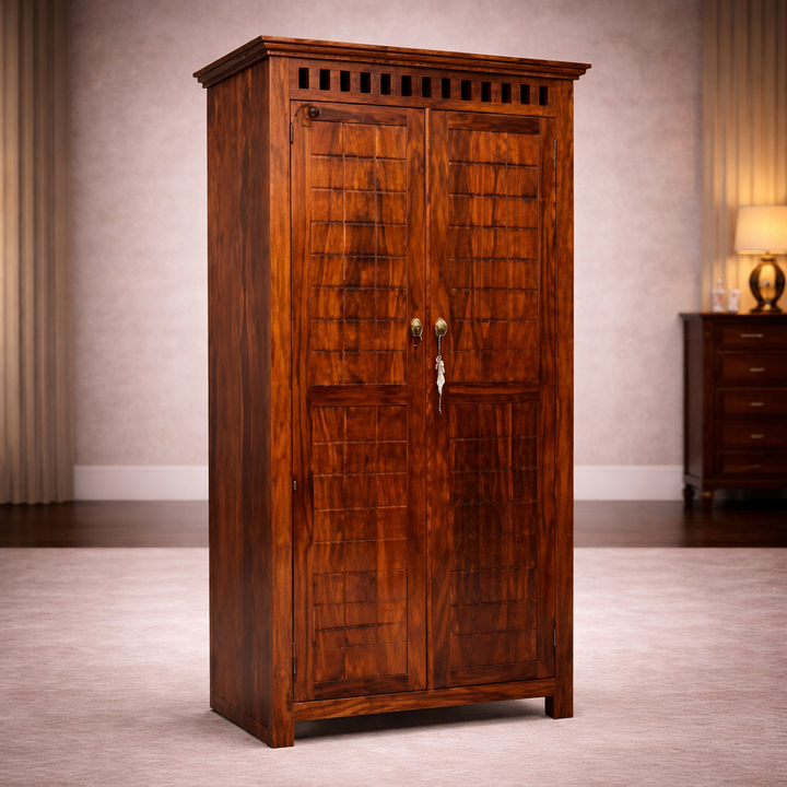 The Artisan Grid-Carved Wardrobe