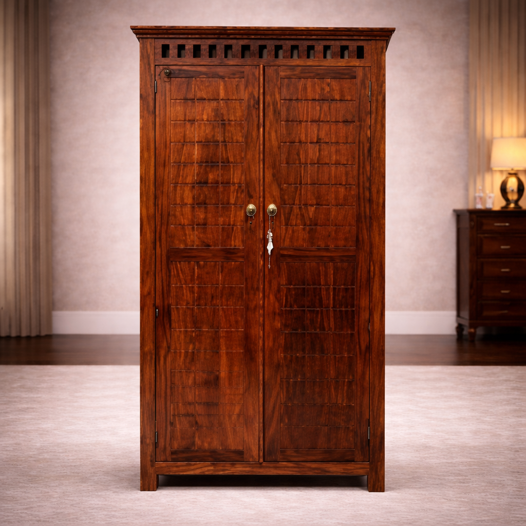 The Artisan Grid-Carved Wardrobe